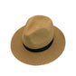 Women Wide Brim Straw Panama Roll up Hat Fedora Beach Sun Hat UPF50+