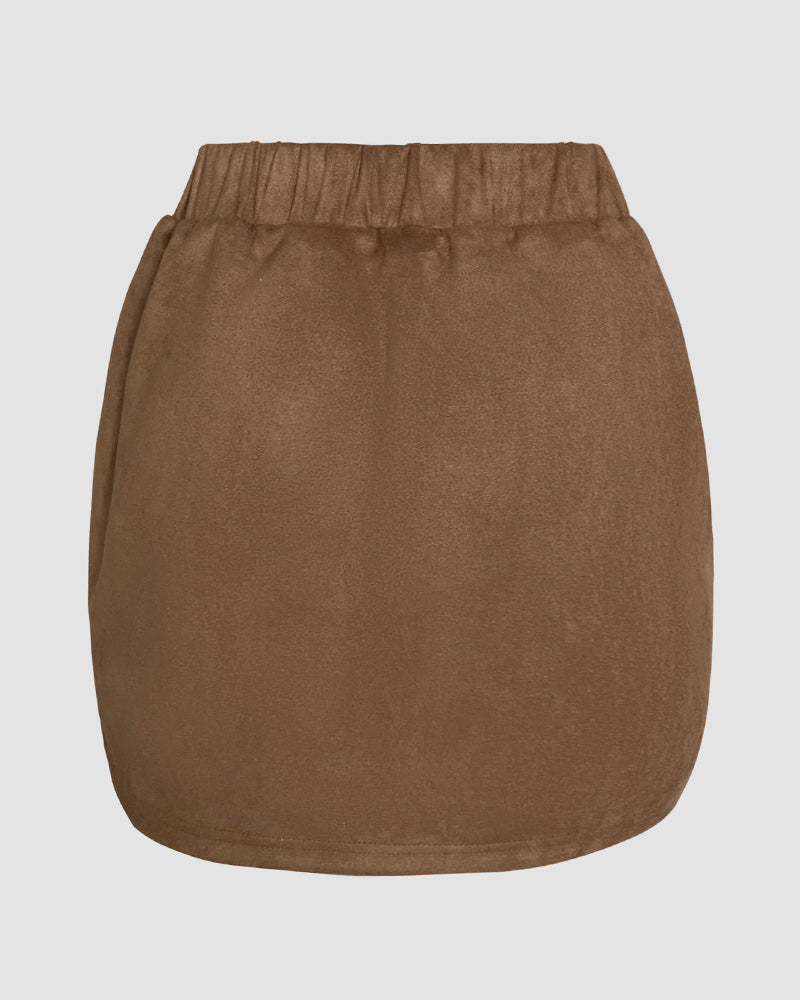 Casual A Line Slit Short Skort