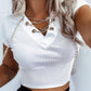 Chain Decor Ribbed Crop Top