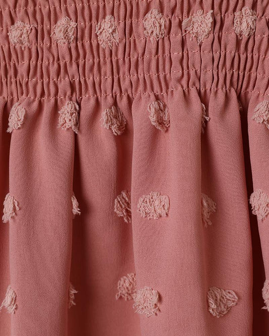 Swiss Dot Shirred Bandeau Tank Top