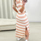 Striped Side Slit Casual Dress