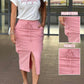 Heart Perfectly Imperfect Print Top & Slit Pocket Design Skirt Set
