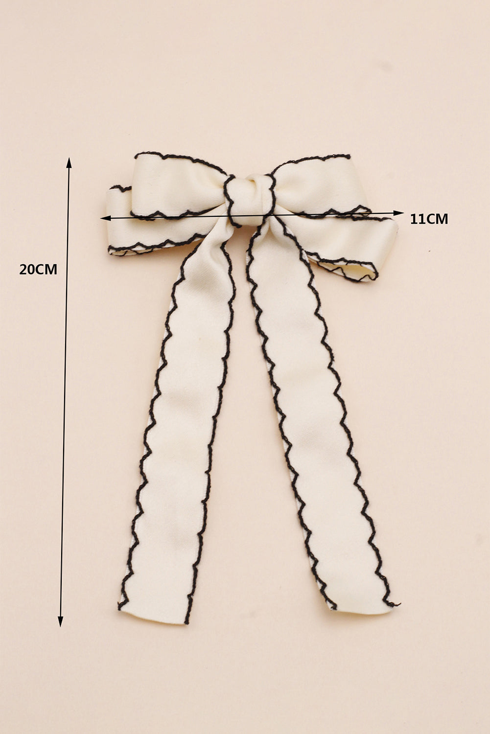 White Contrast Trim Colorblock Bowknot Hair Pin