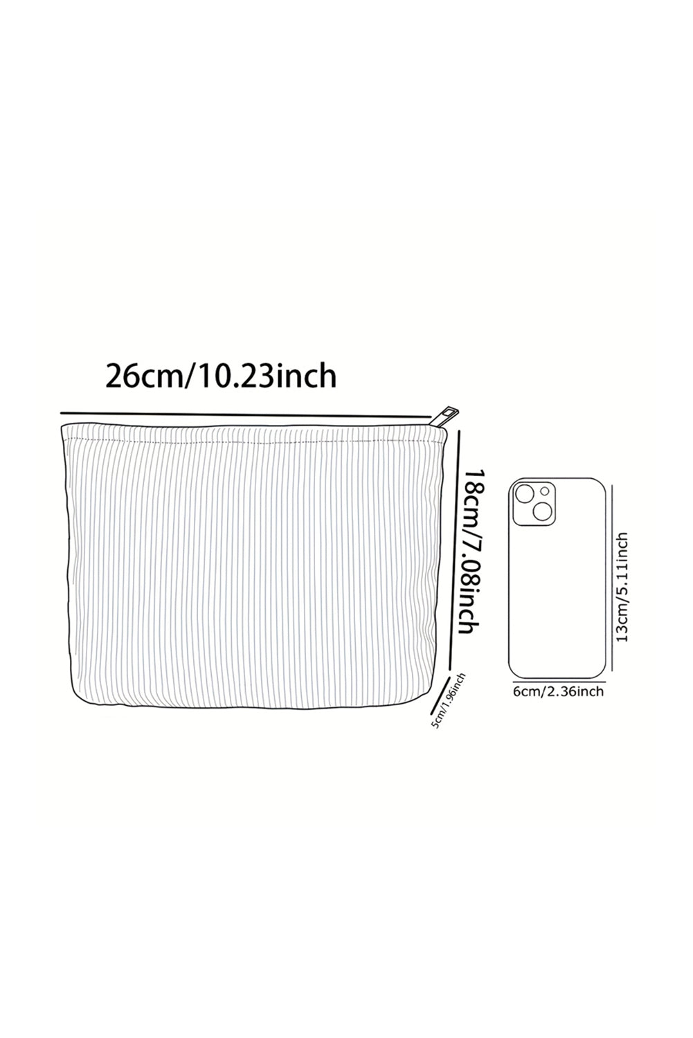 Peach Blossom Flower Print Textured Corduroy Large Cosmetic Bag