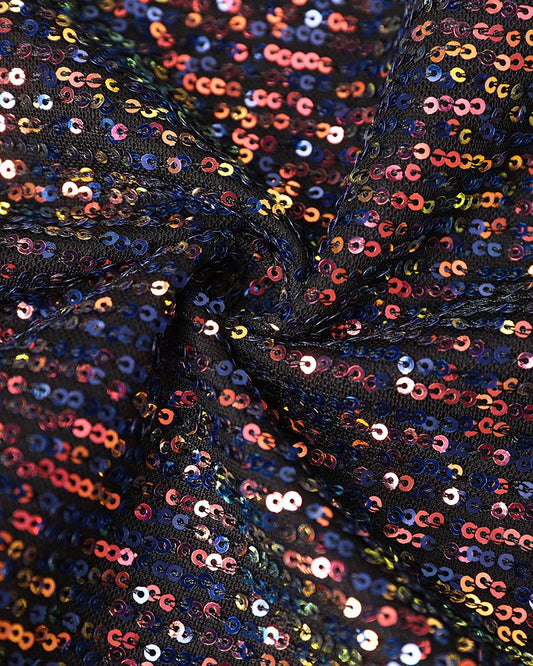 Sparkly Sequin Open Front Puff Sleeve Blazer Coat