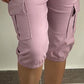 Pocket Design Cuffed Drawstring Pants