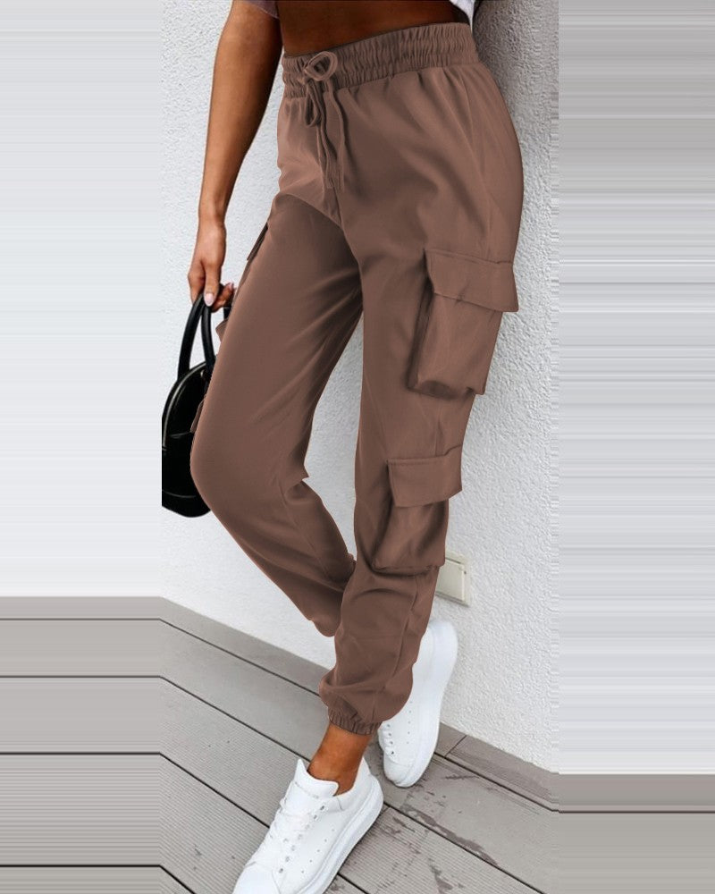 Pocket Design Cuffed Cargo Pants