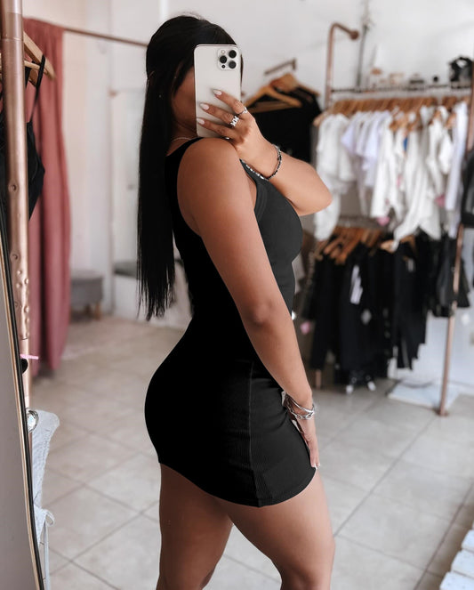 Sparkling Rhinestone Detail Keyhole Neck Bodycon Dress Slim Fit Mini Dress