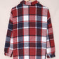 Red Plaid Print Buttoned Shirt Jacket