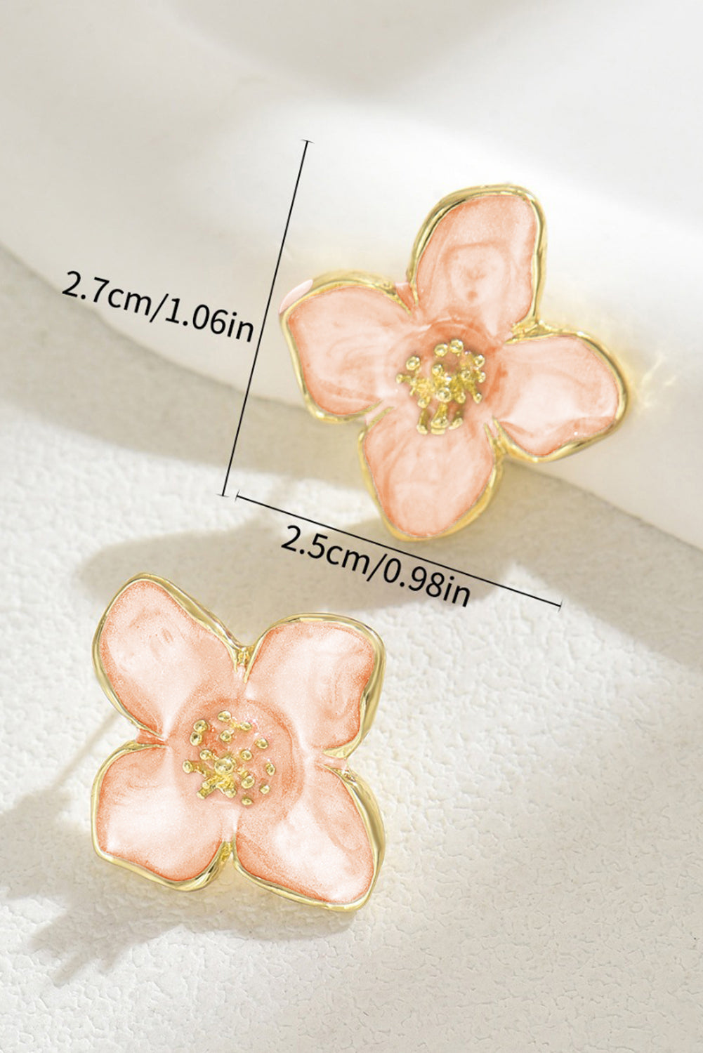 Light Pink Sweet Flower Shape Stud Alloy Earrings