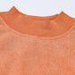 Orange Drop Shoulder Crew Neck Pullover Sweatshirt