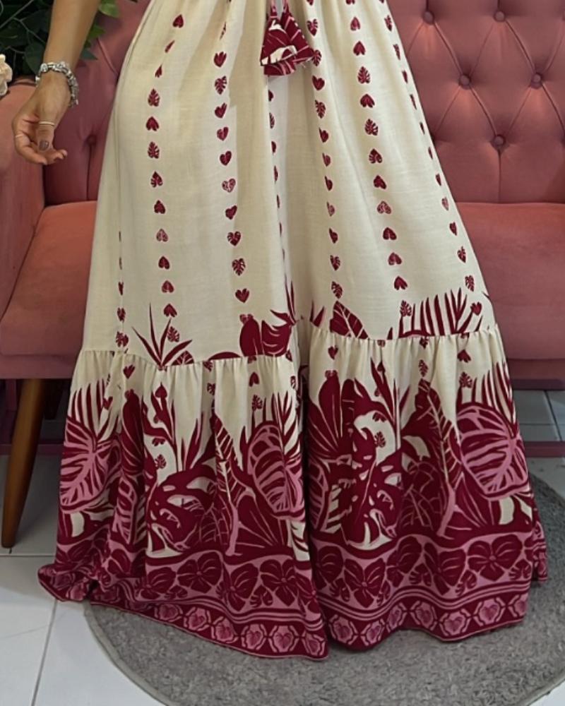 Floral Print Bandeau Off the Shouler Elastic Shirred Back Maxi Dress Casual A Line Flowy Dress