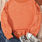 Orange Drop Shoulder Crew Neck Pullover Sweatshirt