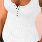 Halter Buttoned Chain Decor Ribbed Tank Top