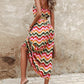 Rainbow Chevron Print Cami Maxi Dress