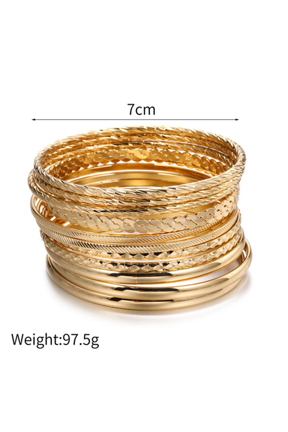 Gold Multi Piece Plated Alloy Bangle Bracelet
