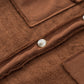 Brown Contrast Flap Pockets Relaxed Shacket