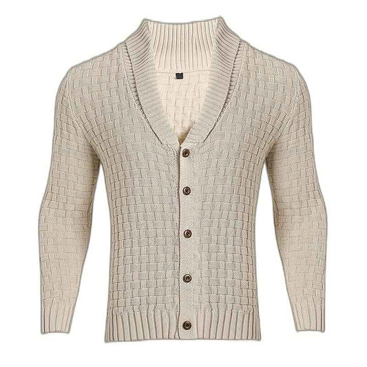 Apricot-Mens-Waffle-Casual-Textured-Pattern-Lapel-Cardigan-Sweater-for-Spring-and-Autumn-G103-Front