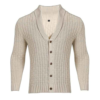 Apricot-Mens-Waffle-Casual-Textured-Pattern-Lapel-Cardigan-Sweater-for-Spring-and-Autumn-G103-Front