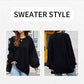 Black-Womens-Oversized-Sweater-Casual-Fall-Round-Neck-Long-Sleeve-Loose-Rib-Knit-Pullover-K580-Front-And-Back