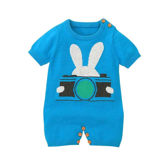 Blue-Baby-Short-Sleeve-Romper-100_-Cotton-Knitted-One-Piece-Outfits-A027-Front