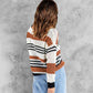 Brown-Womens-Color-Block-Tunic-Tops-Casual-Long-Sleeve-Shirts-Round-Neck-Pullover-K199-Back