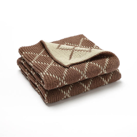 Coffee-Grid-Knitted-Baby-Receiving-Blanket-Ultra-Soft-Organic-Cotton-Stroller-and-Nap-Time-Toddler-Blanket-A033