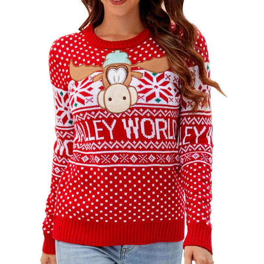 Elk-Womens-Christmas-Sweater-Funny-Christmas-Tree-Ugly-Pullover-Snowflake-Long-Sleeve-Sweater-Shirt-K613-White-Background