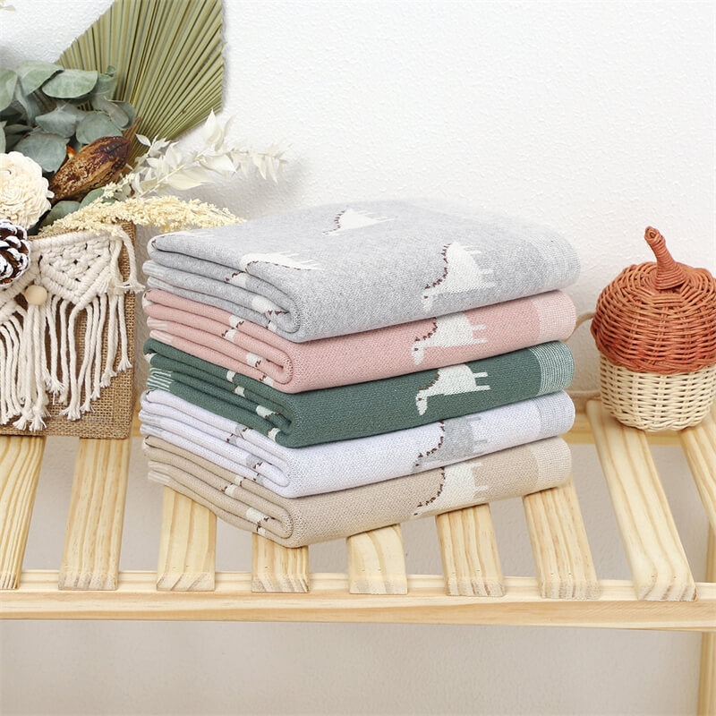 Five-Colors-Knit-Baby-Receiving-Blankets-for-Girls-_-Boys-Gender-Neutral-100_-Cotton-Soft-Fine-Loomed-Cotton-Quilt-Blanket-A053-Scenes-1