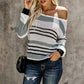 Gray-Womens-Color-Block-Tunic-Tops-Casual-Long-Sleeve-Shirts-Round-Neck-Pullover-K199