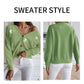 Green-Womens-Long-Sleeve-V-Neck-Button-Up-Chrysanthemum-Embroidered-Cropped-Cardigan-Sweater-Coat-K629-Dtail