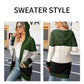 Green-Womens-cardigan-sweater-contrast-color-knitted-sweater-Hooded-jacket-k628-Detail