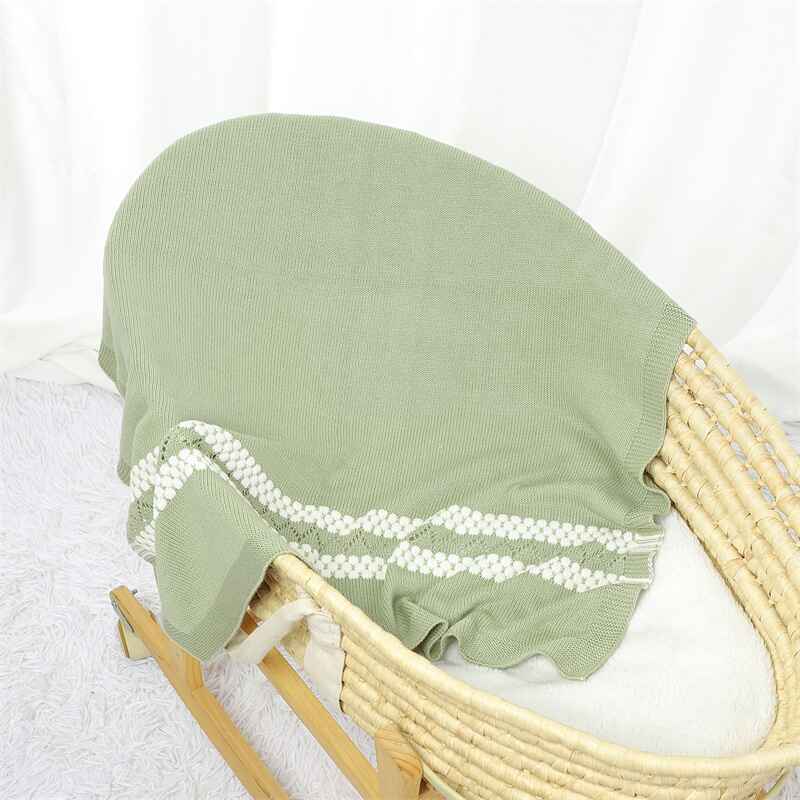 Light-Green-Baby-Blanket-Cotton-Knit-Soft-Cozy-Newborn-Boy-Girls-Swaddle-Receiving-Blanket-A076-Scenes-5