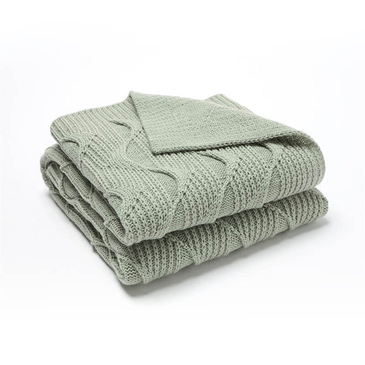 Light-Green-Cable-Knit-Baby-Blanket-Receiving-Blankets-Crochet-Safe-Natural-Blanket-for-Newborn-Boy-Girls-A034