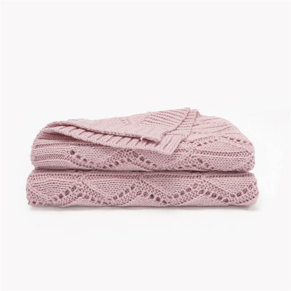 Pink-Knitted-Baby-Blankets-Crib-Crochet-Blanket-Toddler-Security-Blanket-Soft-Cotton-Knit-Gender-Neutral-Baby-Blankets-Infant-Swaddle-A054