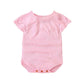 Pink-Newborn-Baby-Girl-Knit-Short-Sleeve-Lace-Neck-Bodysuit-Jumpsuit-Set-Short-Sleeves-A012