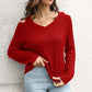 Red-Womens-Cold-Shoulder-Choker-Long-Sleeve-Sweater-Solid-Casual-Knitted-Pullover-Jumper-Tops-K623