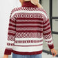 Red-Womens-loose-turtleneck-sweater-lazy-style-casual-knitted-sweater-k633-Back