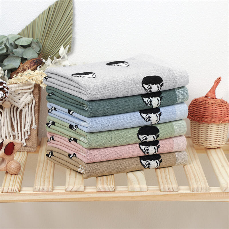 Six-Colors-100_-Cotton-Baby-Blanket-Knit-Soft-Cozy-Swaddle-Receiving-Blankets-Toddler-Infant-Blanket-with-Lovely-Dog-A047-Scenes-2