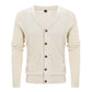 White-Mens-New-Knitted-Sweater-Cardigan-Fashion-Casual-V-neck-Button-Sweater-G105-Front
