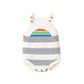 White-Newborn-Baby-Girl-Knit-Rainbow-Romper-Bodysuit-Sleeveless-Square-Neck-Jumpsuit-A029-Front