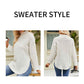 White-Womens-Casual-Fall-Waffle-Knit-Sweater-Long-Balloon-Sleeve-Loose-Pullover-Jumper-K602-Detail