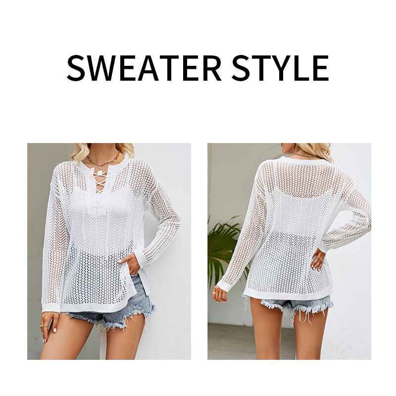 White-Womens-Sweaters-Causal-Long-Sleeve-V-Neck-Lightweight-Corchet-Pullover-Sweater-Tops-k609-Detail