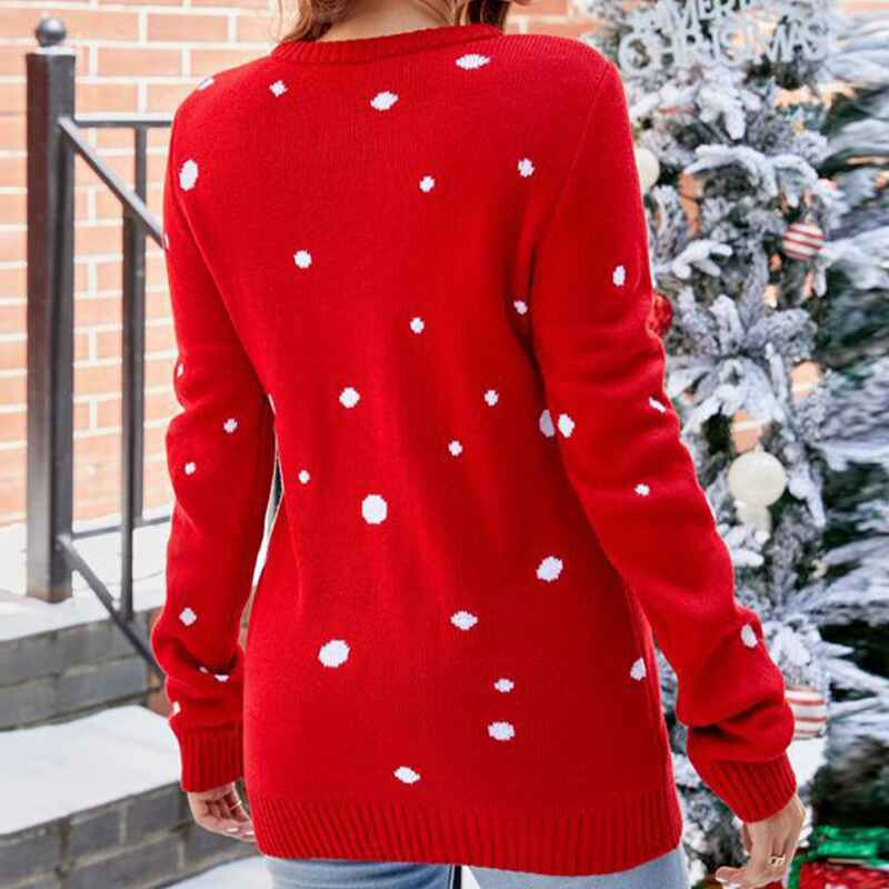 Womens-Knitted-Pullover-Ugly-Christmas-Sweater-Jumpers-K616-Back