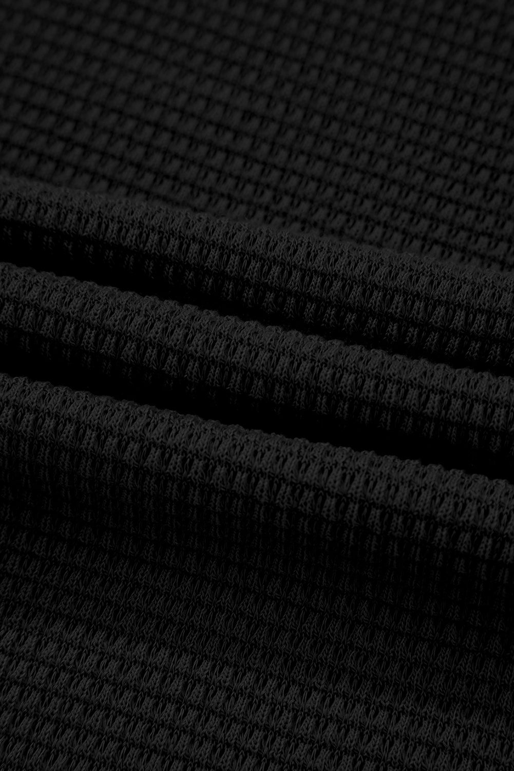 Black Solid Color Textured Buttoned Shirt and Casual Pants Set