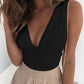 Plunge Ruched Casual Tank Top