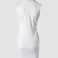 Marble Print Zipper Fly Sleeveless Bodycon Dress