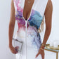 Marble Print Zipper Fly Sleeveless Bodycon Dress