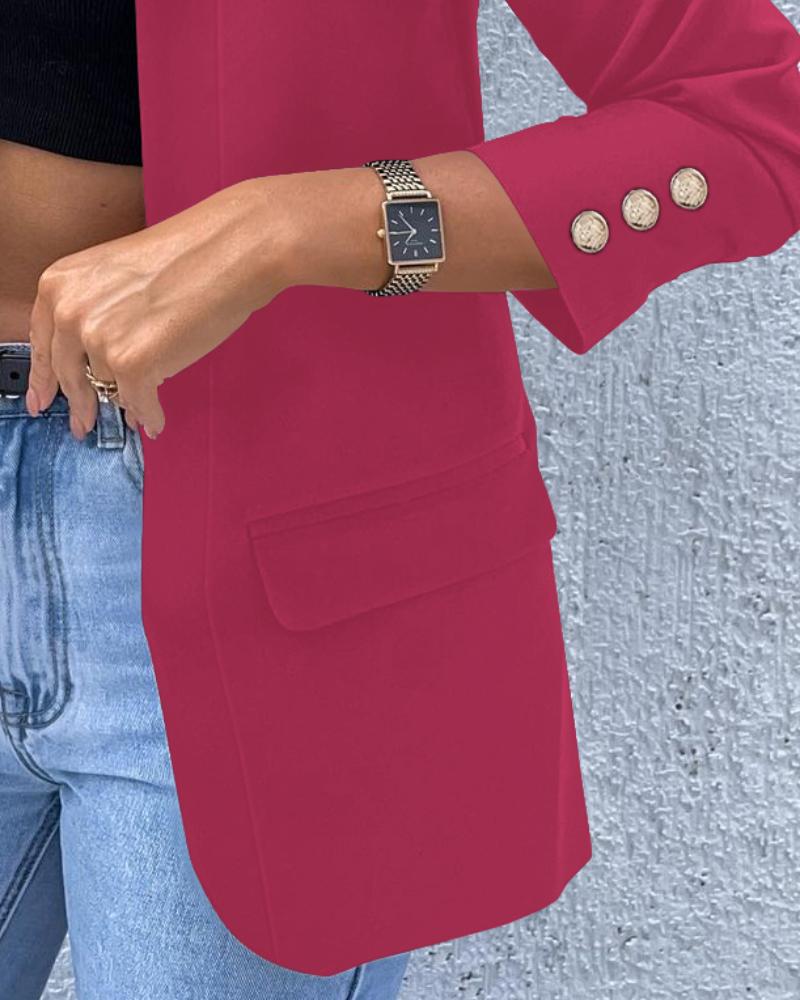 Shawl Collar Long Sleeve Button Design Blazer Casual Open Front Work Office Jackets Blazer