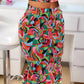 Paisley Print Ruffles Crop Top & Shirred Skirt Set